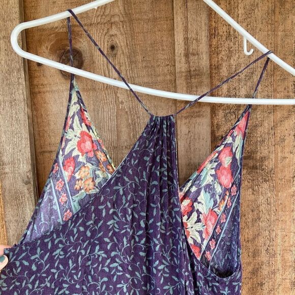 ASTR The Label Floral Midi Vneck Hi-low Boho Dress - Picture 8 of 11